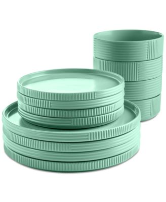 Aaden Textured 12 Pc. Dinnerware Set, Service for 4, Exclusively at Macy's