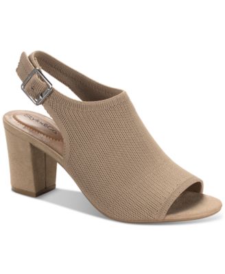 Women's Peyyton Slingback Knit Dress Block Heel Shooties, Exclusively at Macy's