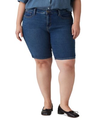 Plus Size Mid-Rise Shaping Bermuda Shorts