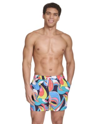 Men's Core Euro Regular-Fit Quick-Dry 5&quot; Swim Trunks with Compression Short Liner