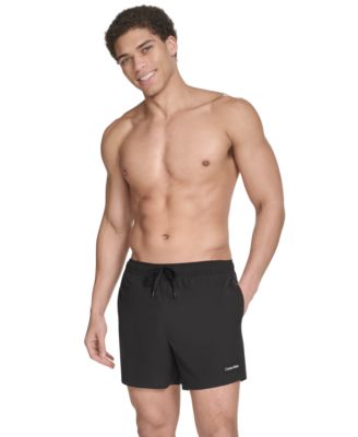 Men's Core Euro Regular-Fit Quick-Dry 5&quot; Swim Trunks with Compression Short Liner