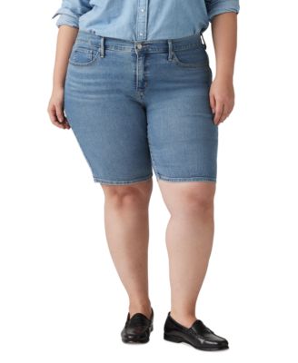 Plus Size Mid-Rise Shaping Bermuda Shorts