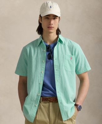 Men's RL Prepster Classic-Fit Checked Seersucker Shirt