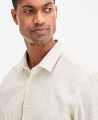 Men's Lipson Short Sleeve Geo Print Button-Front Shirt, Exclusively at Macy's