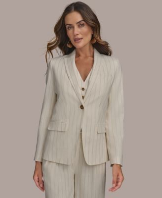 Women's Pinstriped Blazer, Regular & Petite