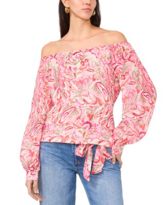 Women's Floral-Print Off-The-Shoulder Top