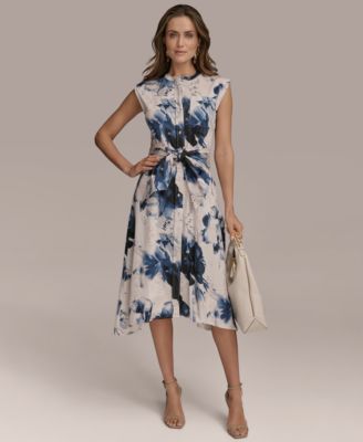 Women's Printed Tie-Front Dress