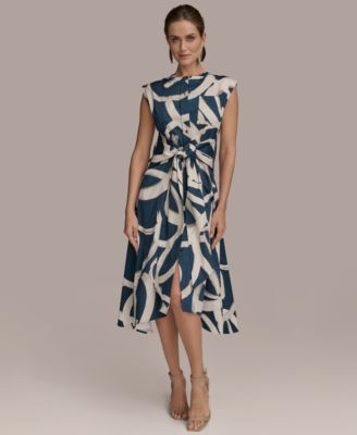 Women's Printed Tie-Front Dress