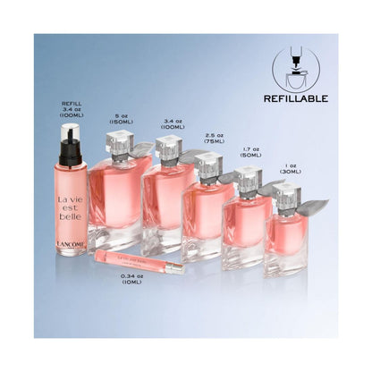 Lancome La vie est belle Eau de Parfum Women's Fragrance Refillable, 5.0 oz