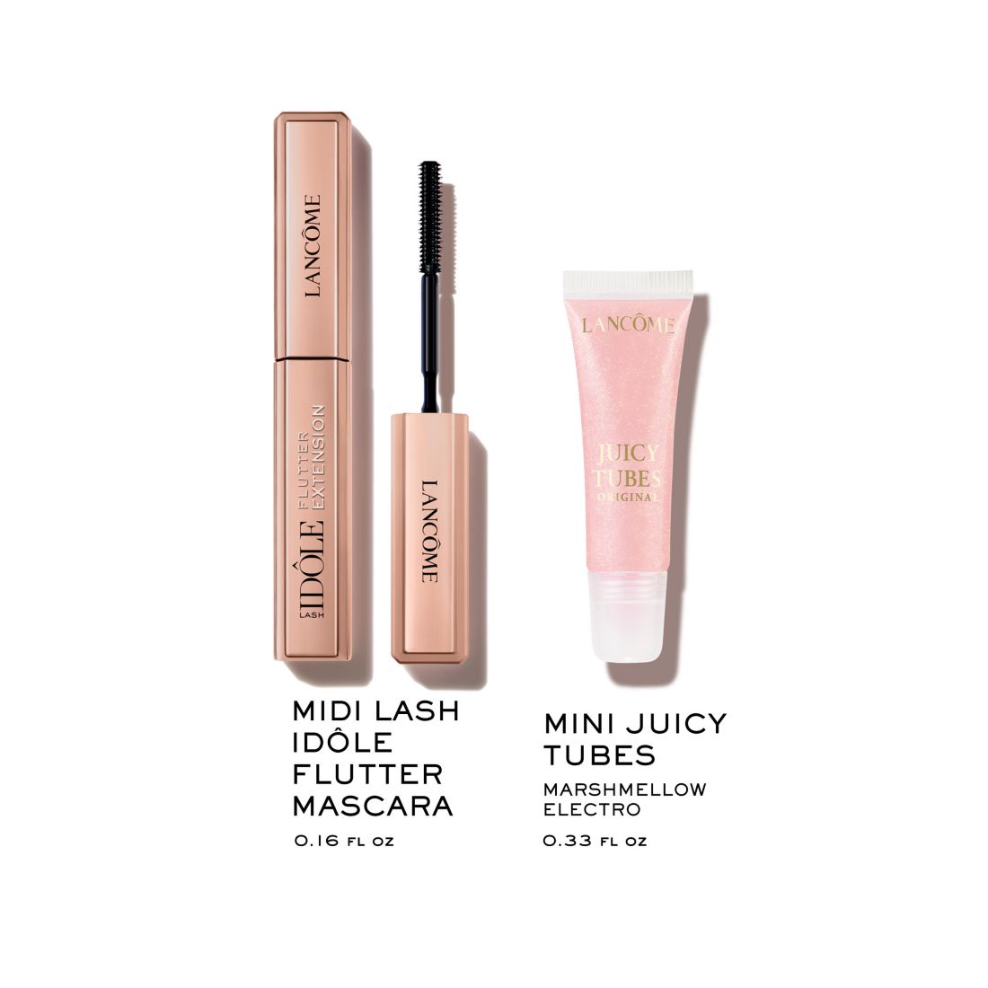 Lancome Juicy Tubes Lip Gloss and Lash Idole Flutter Extension Mascara Duo
