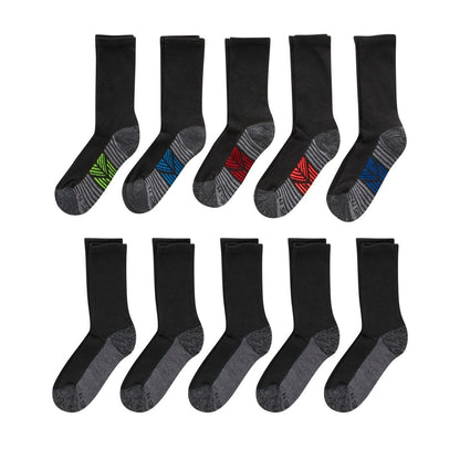 Big Boys Ultimate Crew Socks, Pack of 10