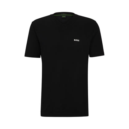 Stretch-cotton regular-fit T-shirt with contrast logo