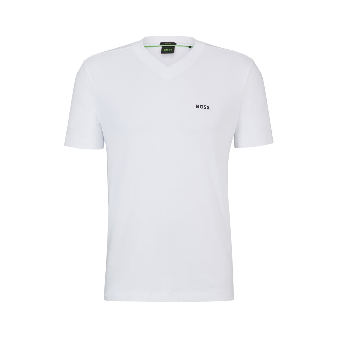 Stretch-cotton regular-fit T-shirt with contrast logo