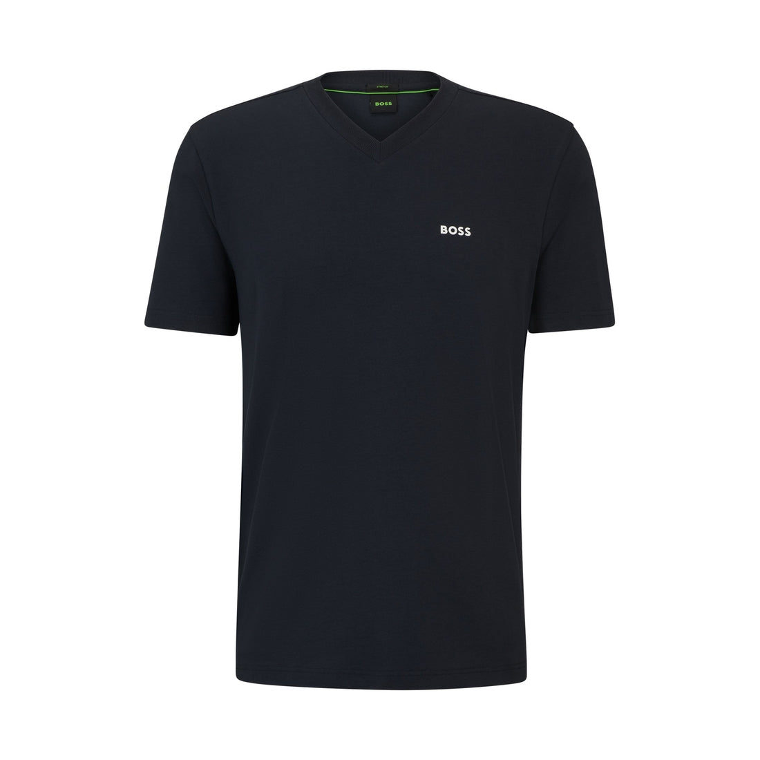Stretch-cotton regular-fit T-shirt with contrast logo
