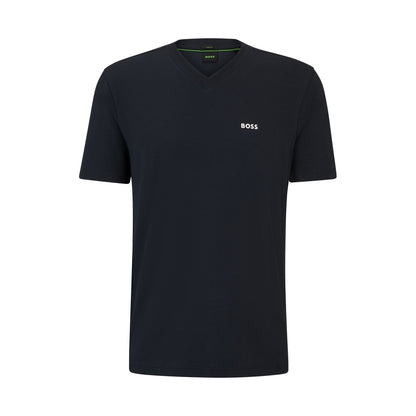 Stretch-cotton regular-fit T-shirt with contrast logo