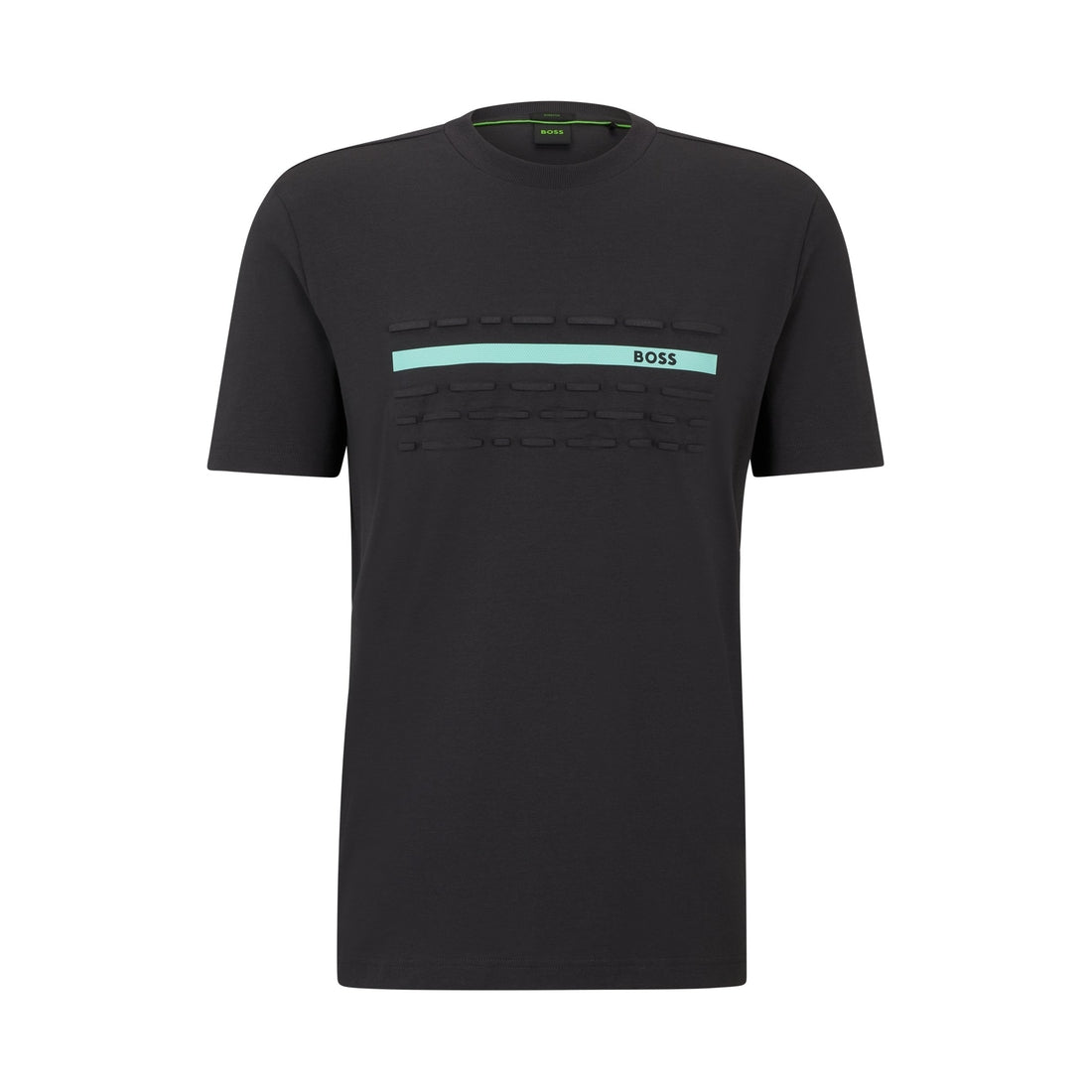 Stretch-cotton regular-fit T-shirt with embossed artwork