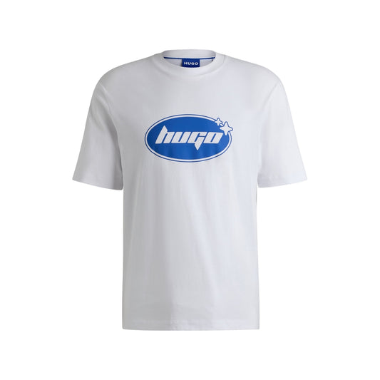 Regular-fit T-shirt in cotton jersey with seasonal logo