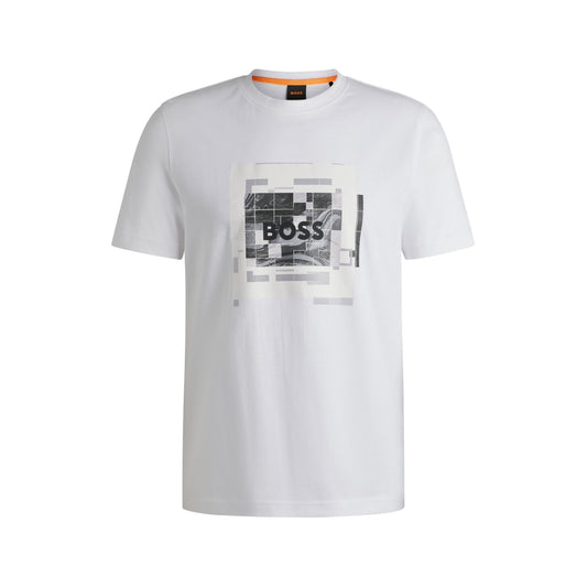 Cotton-jersey T-shirt with logo artwork