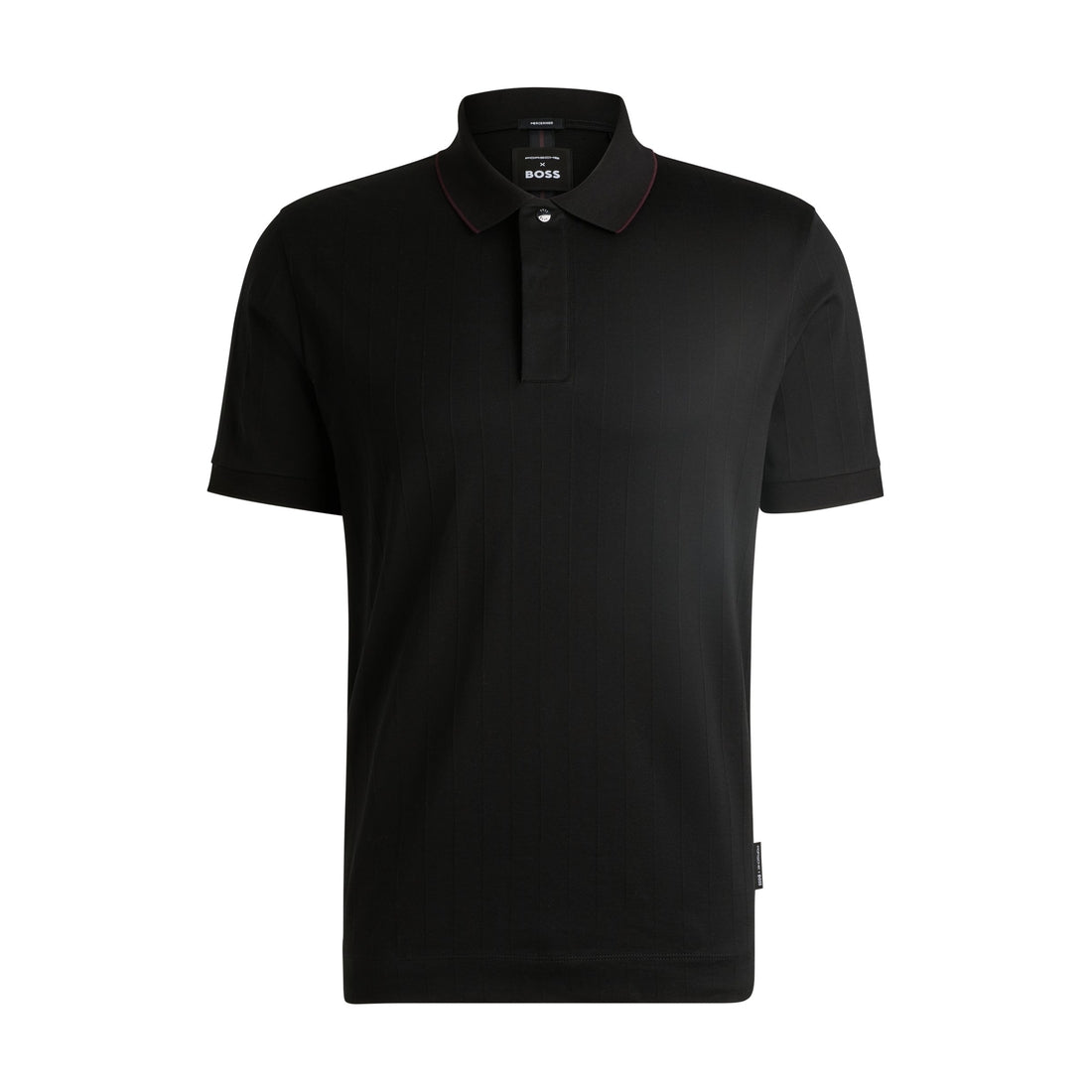 Porsche x BOSS striped cotton-jacquard polo shirt with tipped collar