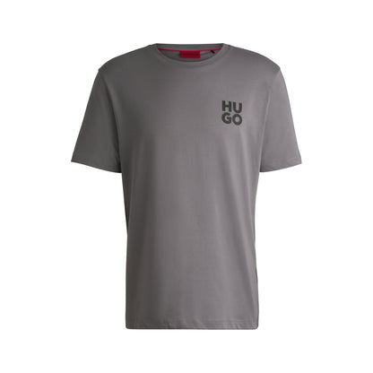 Cotton-jersey T-shirt with stacked logo print