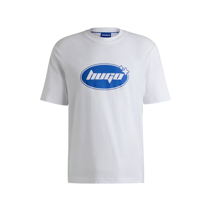 Regular-fit T-shirt in cotton jersey with seasonal logo