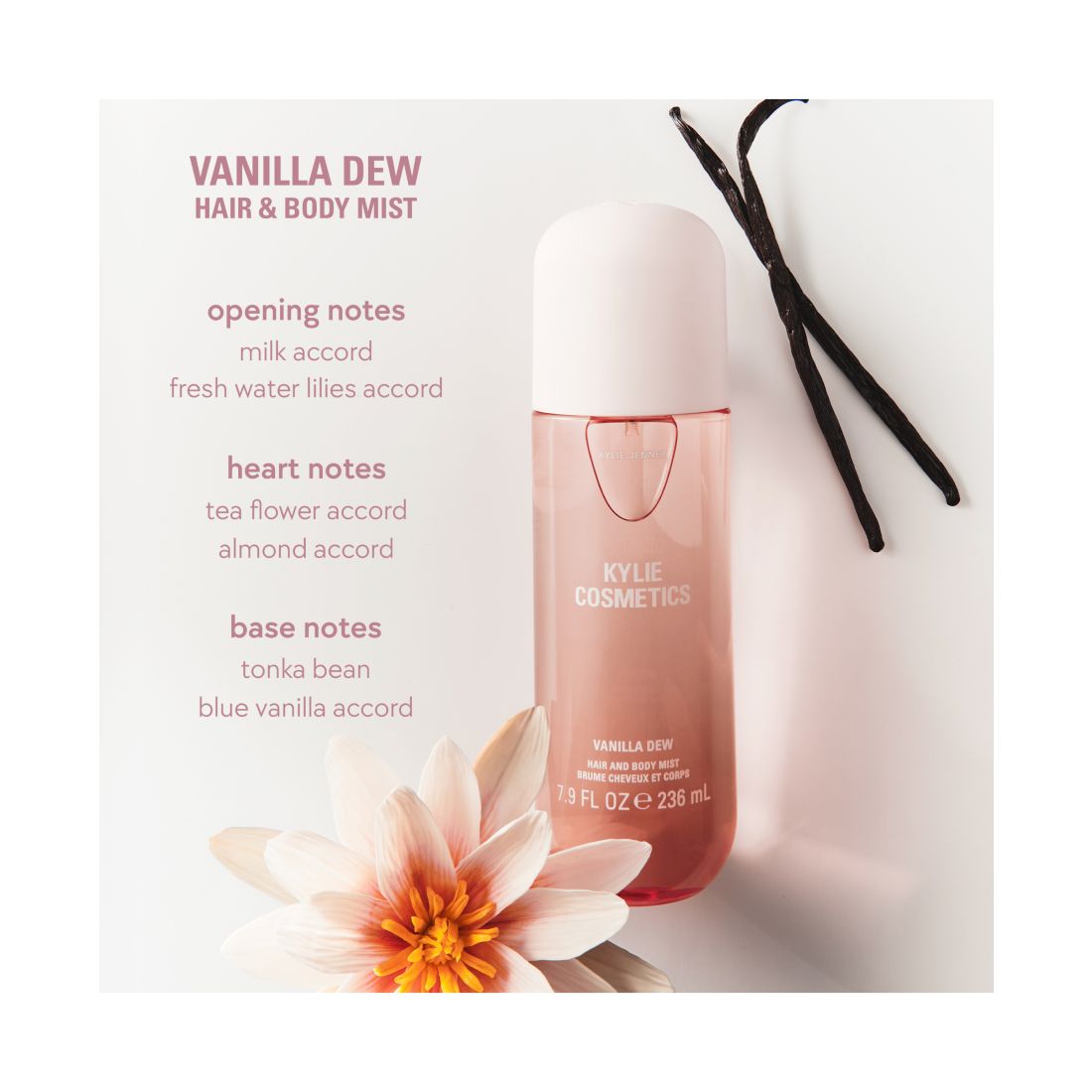 Kylie Cosmetics Vanilla Dew Hair and Body Mist, 7.9 oz.