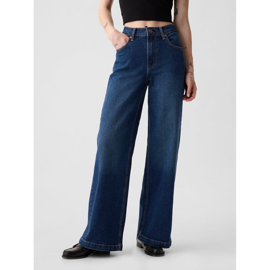 Women's High Rise Stride Wide-Leg Jeans