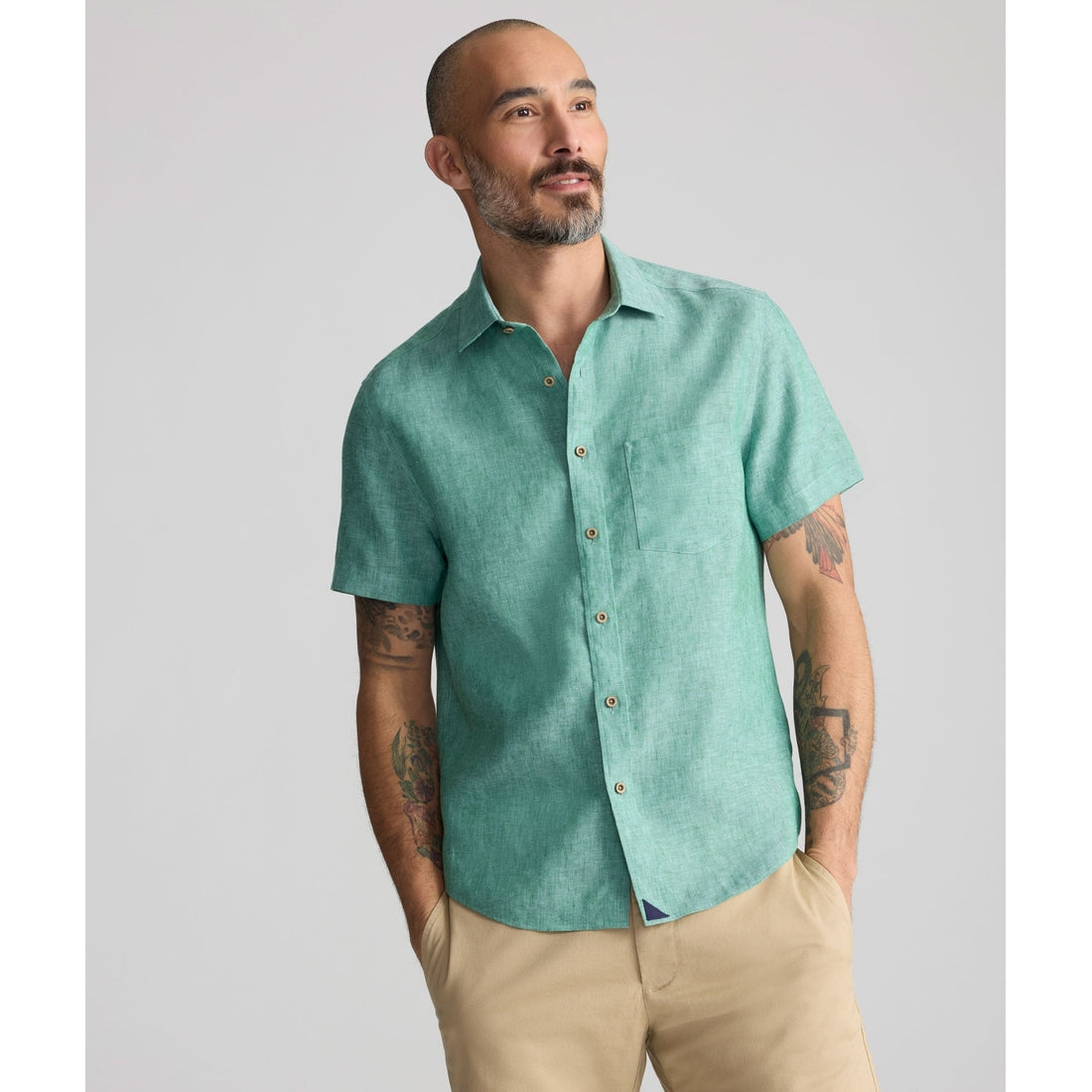 Wrinkle-Resistant Linen Short-Sleeve Cameron Shirt