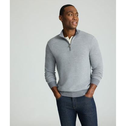 Textured Merino Wool Quarter-Zip Sweater