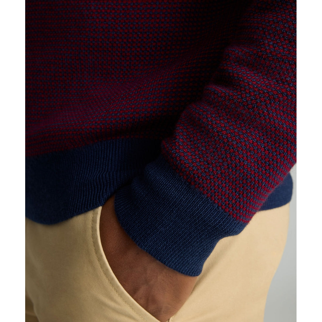 Textured Merino Wool Quarter-Zip Sweater