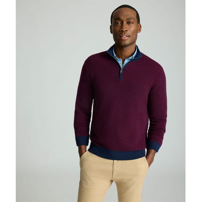 Textured Merino Wool Quarter-Zip Sweater