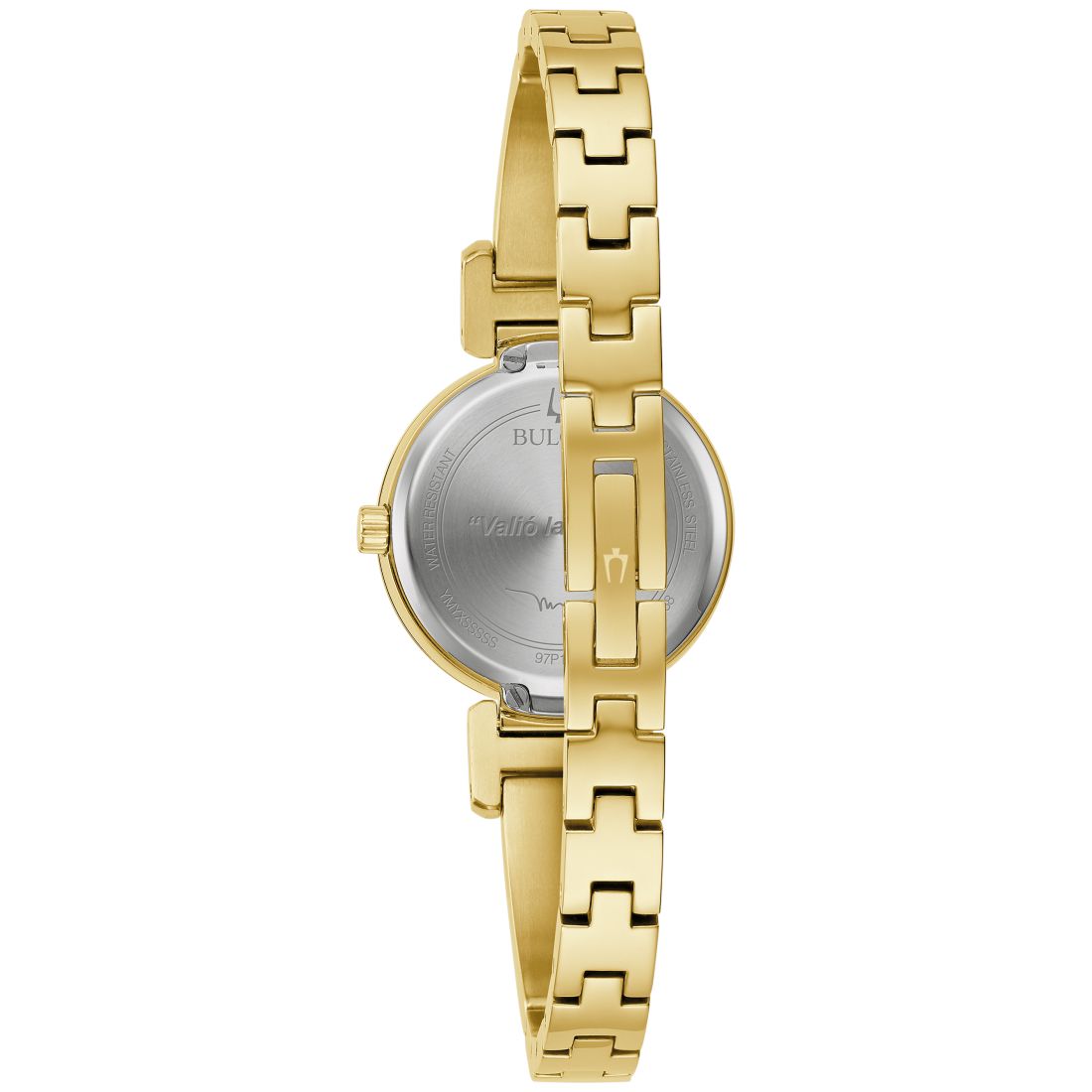 Bulova x Marc Anthony Women's Modern Diamond Accent Gold Gold-Tone Stainless Steel Bangle Bracelet Watch 26mm