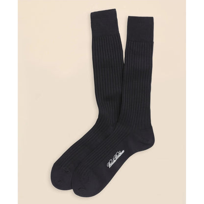 Egyptian Cotton Ribbed Crew Socks