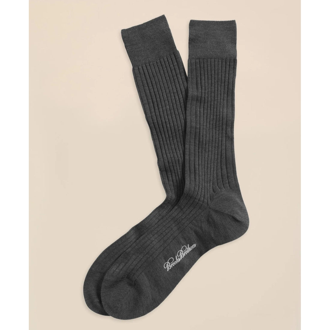 Merino Wool Ribbed Crew Socks