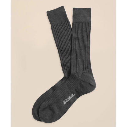 Merino Wool Ribbed Crew Socks