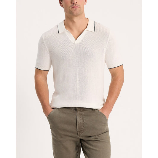 Tipped Johnny Collar Perfect Pima Cotton Sweater Polo