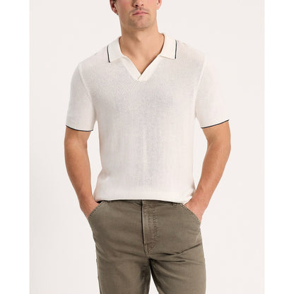Tipped Johnny Collar Perfect Pima Cotton Sweater Polo
