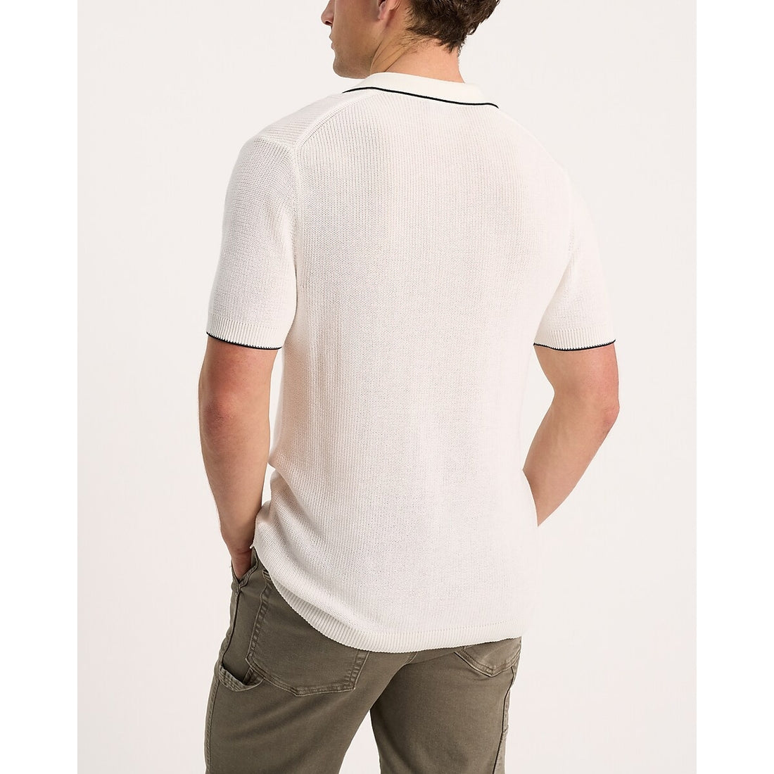 Tipped Johnny Collar Perfect Pima Cotton Sweater Polo
