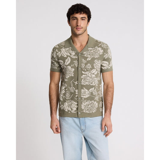 Floral Cotton Short Sleeve Sweater Polo