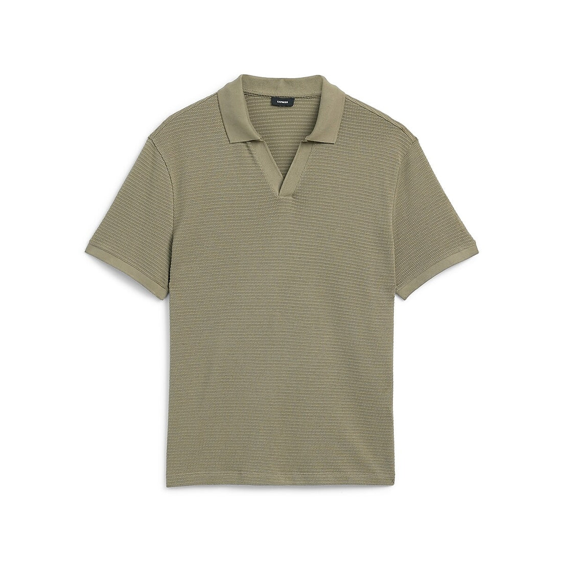 Classic Fit Textured Knit Johnny Collar Polo