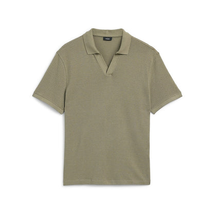 Classic Fit Textured Knit Johnny Collar Polo