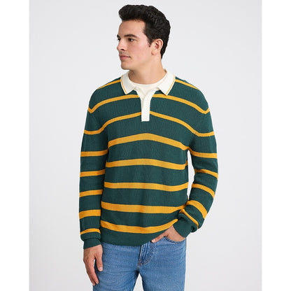 Varsity Striped Long Sleeve Sweater Polo