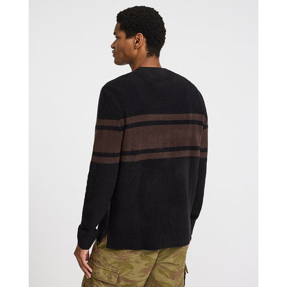 Felted Varsity Striped Crew Neck Sweater