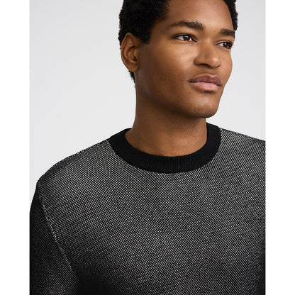 Two Tone Crew Neck Cotton Sweater