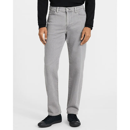 Slim Straight Gray Wash Flex Fleece Jeans