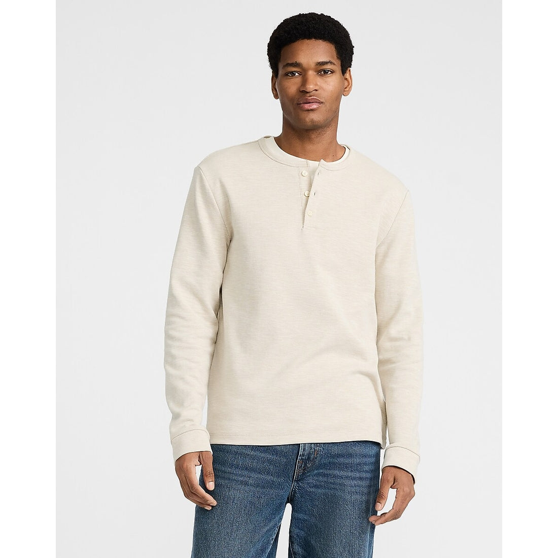 Marled Knit Long Sleeve Henley