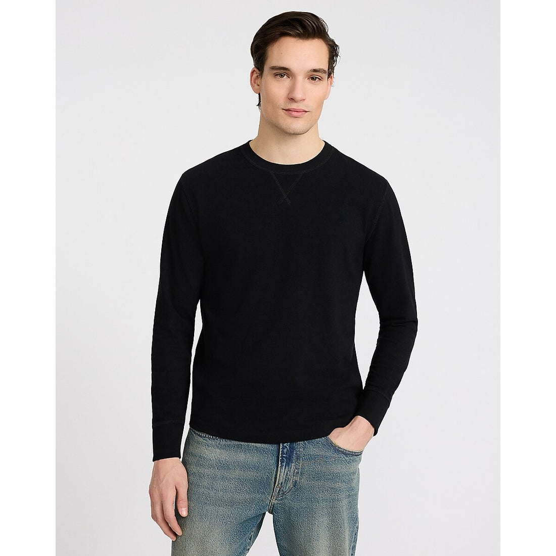 Classic Fit Long Sleeve Crew Neck V-Stitch T-Shirt