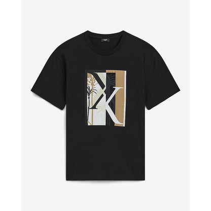 Classic Fit Tropical Split X Logo Cotton Graphic T-Shirt