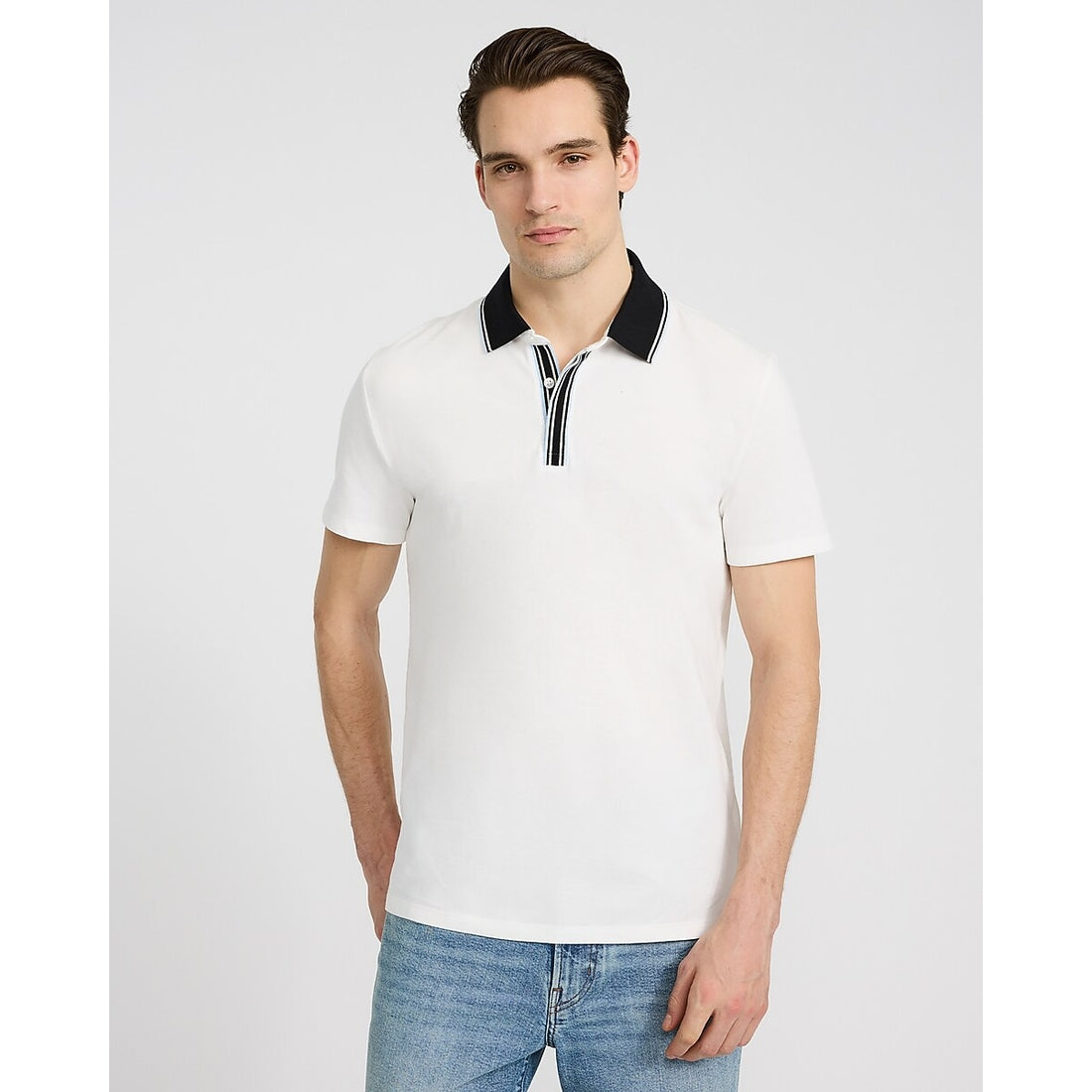 Tipped Contrast Collar Luxe Pique Polo