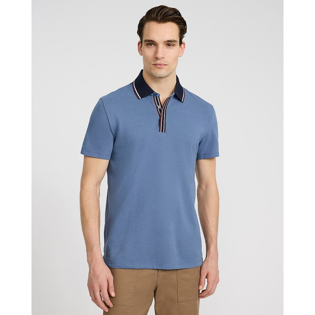 Tipped Contrast Collar Luxe Pique Polo